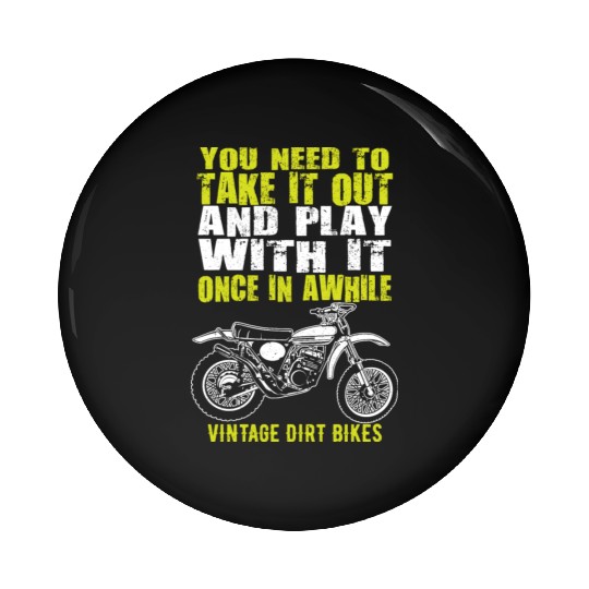 Dirt Bike Play Vintage Pin Buttons