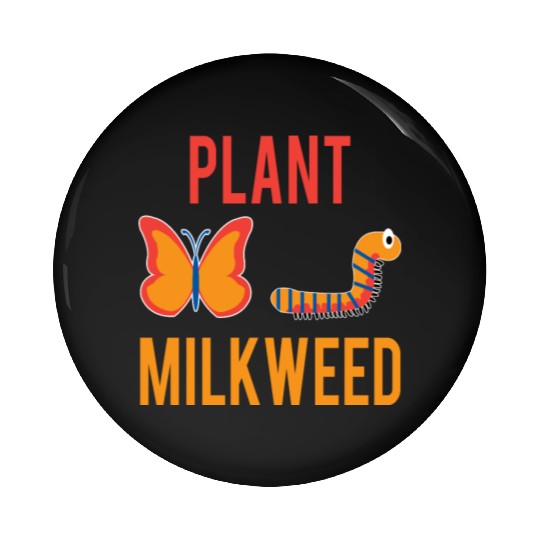 Women's Monarch Butterfly Plant Milkweed Caterpill Pin Buttons