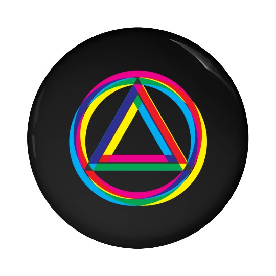 Recovery Logo Triangle and Circle Shifted Colors Pin Buttons