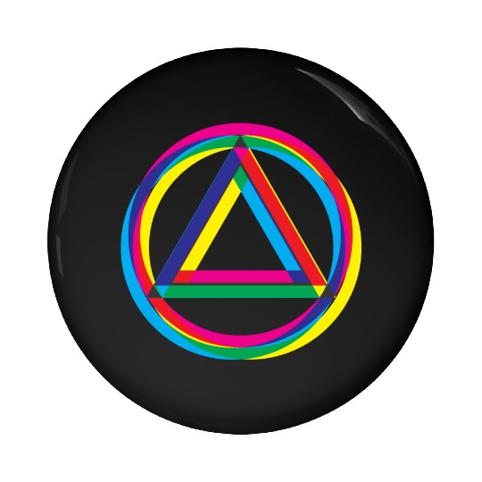 Recovery Logo Triangle and Circle Shifted Colors Pin Buttons