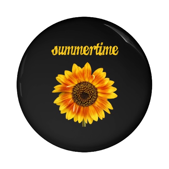summertime - big sunflower blossom Pin Buttons