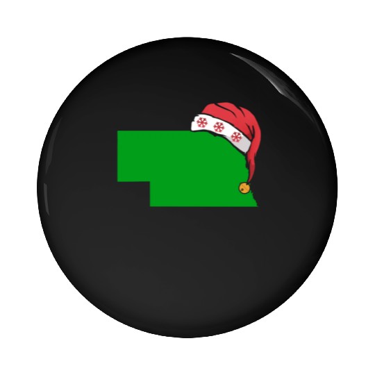 Nebraska Christmas Cute Christmas Gift Green US State Pin Buttons