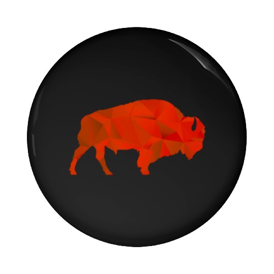 Raging Buffaloes Geometric Red I Love Buffalo Pin Buttons