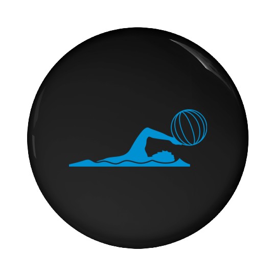ball play throw volleyball swim swimmer club team Pin Buttons