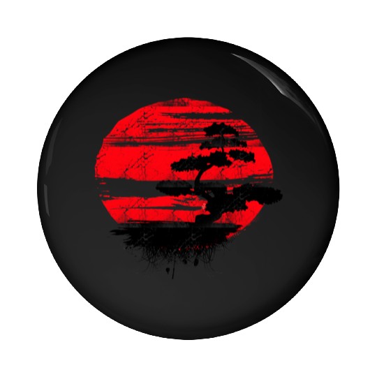 Japanese Bonsai Tree Pin Buttons Graphic Bonsai Lover