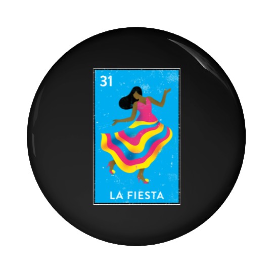 La Fiesta Mexican Loteria Bingo Card Pin Buttons