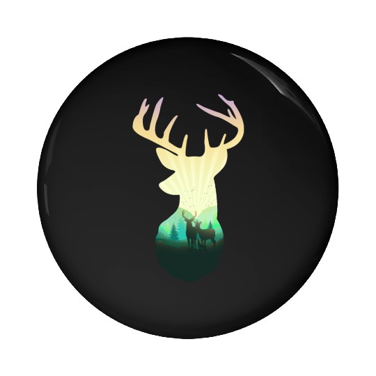 Deer Family In The Forest Unisex Cool Pin Buttons