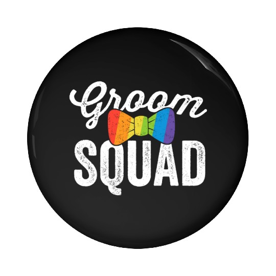 Groom Squad Pin Buttons LGBT Pride Gay Bachelor Wedding Gift