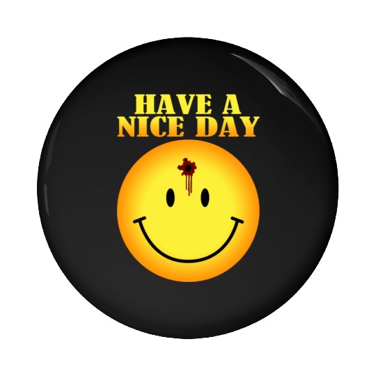 smiley face bullet hole Pin Buttons