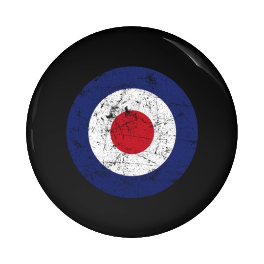 Distressed Target Bullseye British RAF Roundel Pin Buttons