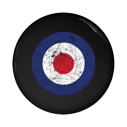 Distressed Target Bullseye British RAF Roundel Pin Buttons