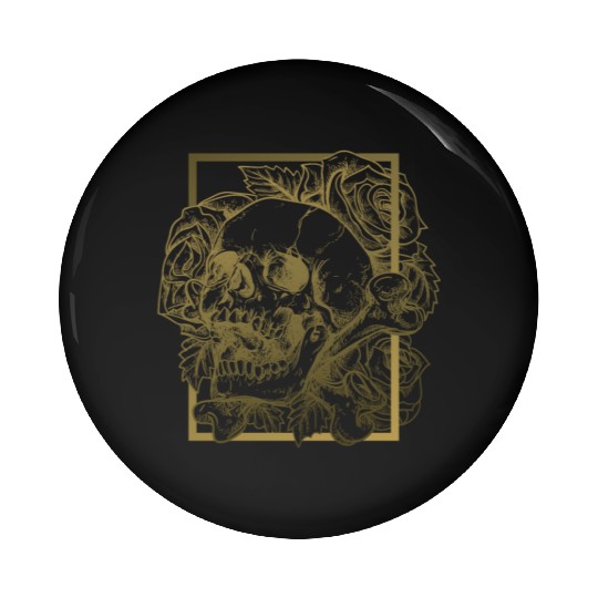 skull and roses Pin Buttons