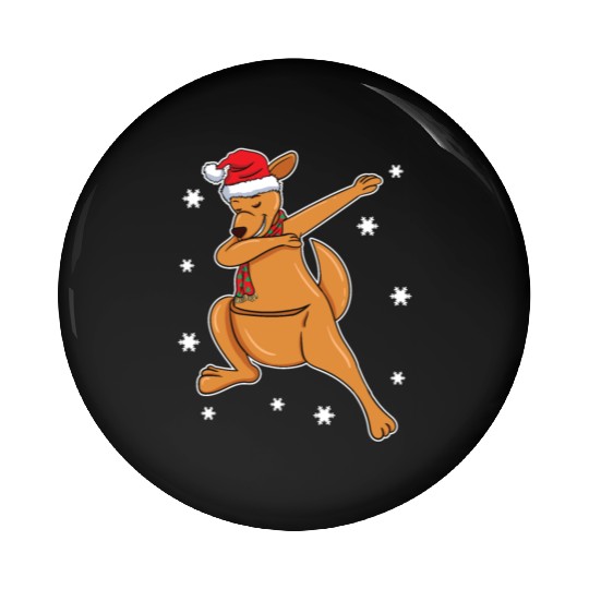 Kangaroo Australian Dabbing Xmas Christmas Present Pin Buttons