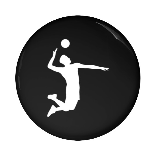 Men Volleyball Spike Shadow Pin Buttons Gift Ideas