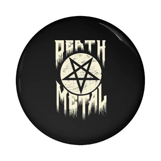 Death metal pentagram lettering. Pin Buttons