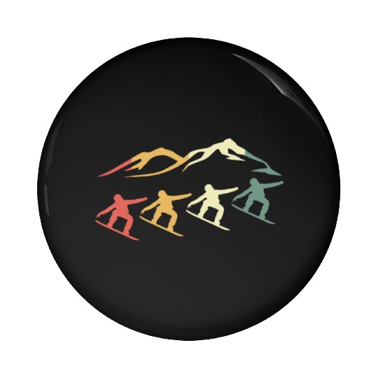 Snowboard Snowboarding Snowboarder Retro Gift Pin Buttons