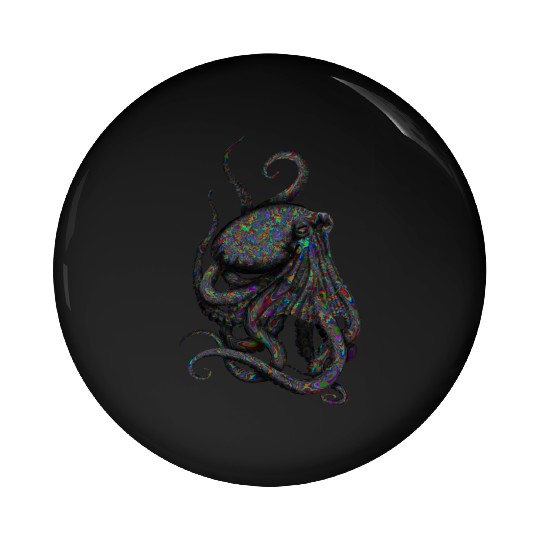 Octopus Psychedelic Pin Buttons