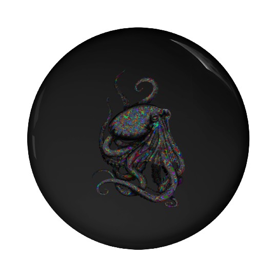 Octopus Psychedelic Pin Buttons