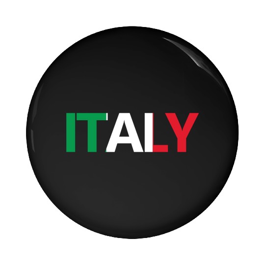 ITALY with the italian flag in the background Pin Buttons