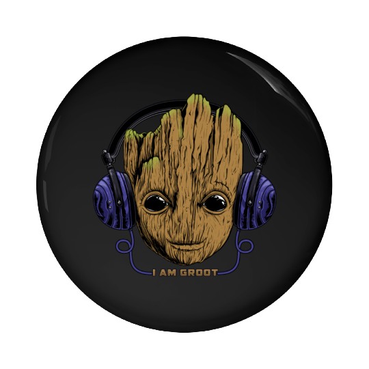 The baby using headphone Pin Buttons