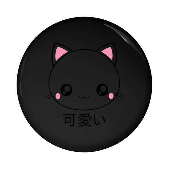 Cute Kawaii Cat Face Japanese Anime Pin Buttons