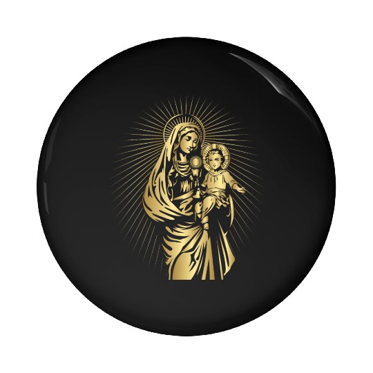 BLESSED VIRGIN MARY AND BABY JESUS Pin Buttons
