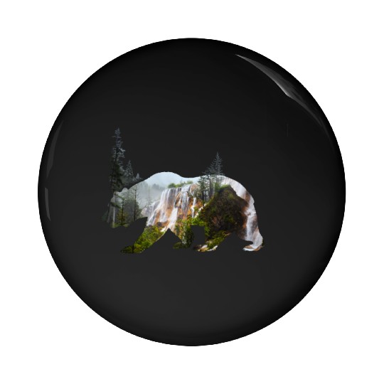 Baer grizzly national parc california nature wood Pin Buttons