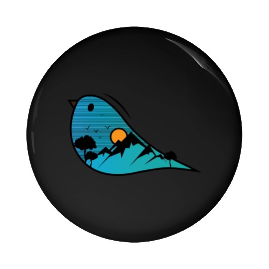 Blue Bird Nature Cartoon Pin Buttons