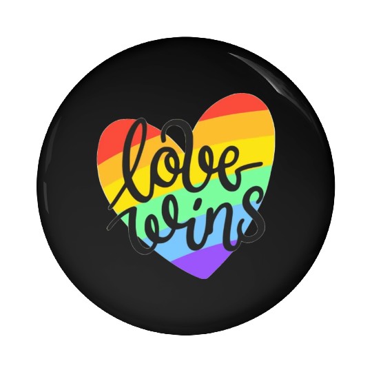 Love Wins LGBT Pride Rainbow Heart CSD Pin Buttons Pin Buttons