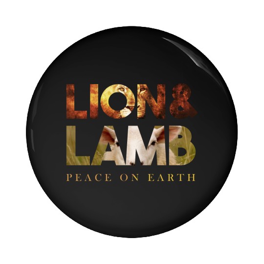 The lion and the lamb Pin Buttons