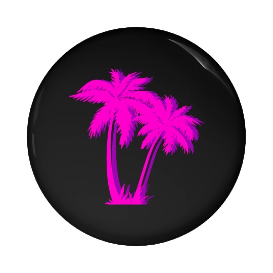 Vaporwave Palm Tree Aesthetic Palm Glitch effect Pin Buttons