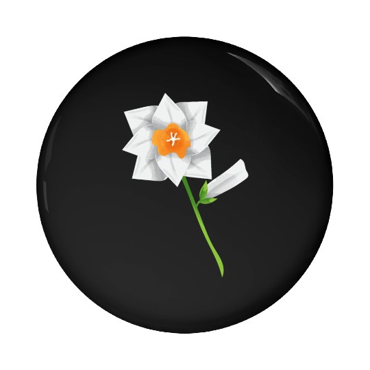 Flower Spring Daffodil Narcissus White - Gift Idea Pin Buttons