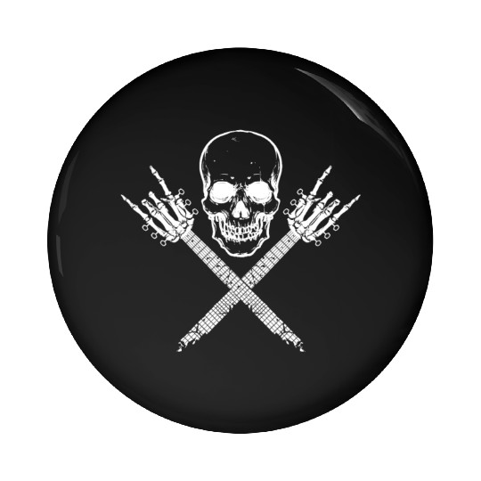 Skeleton Guitar Rock Heavy Metal Pin Buttons