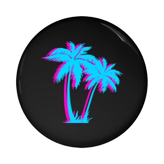 Beach Vaporwave Palm Tree Gift Aesthetic Tropical Pin Buttons