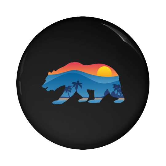 California Bear Pin Buttons