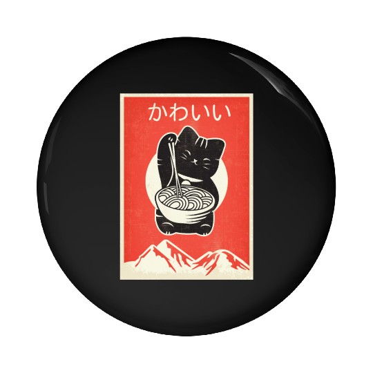 Vintage Kawaii Cat Anime graphic Gift Retro Pin Buttons