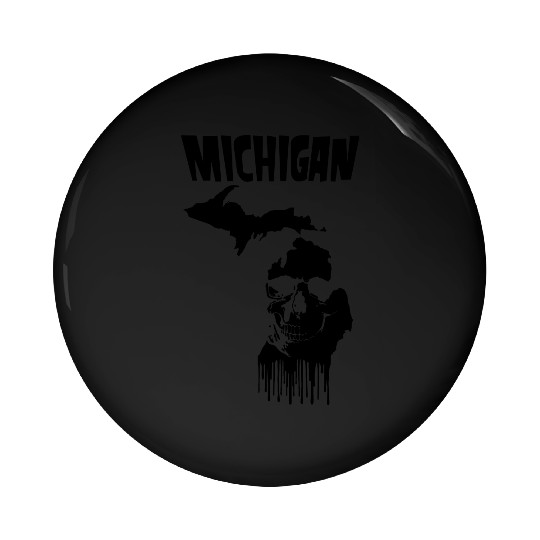 Michigan Punk Rock Skull Pin Buttons