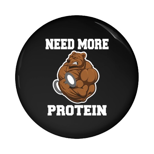 Fitness Gym Bear - Protein Grizzly Bear Pin Buttons