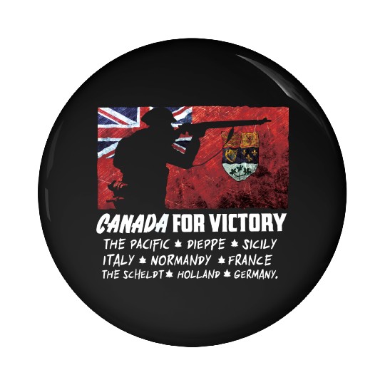 Canadian World War 2 Battles Pin Buttons