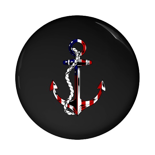 American Flag Anchor Pin Buttons