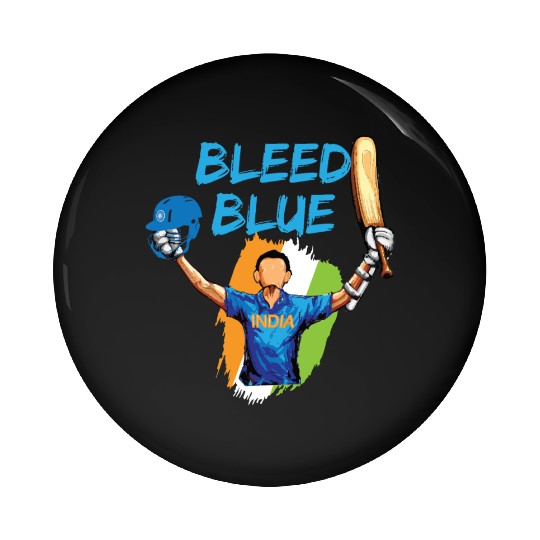 Indian Cricket Team Supporters Bleed in Blue Pin Buttons