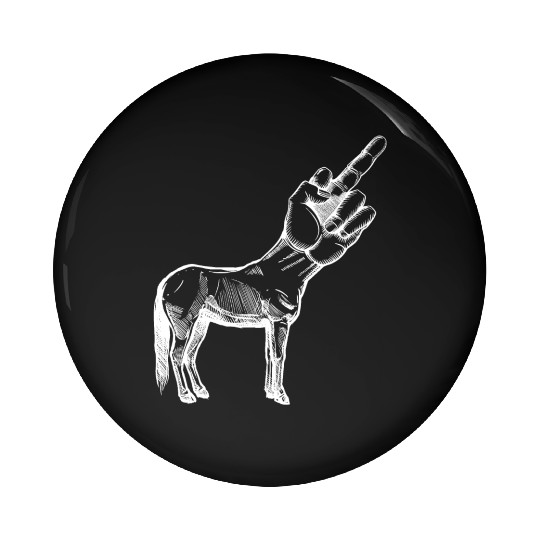 Unicorn Middle Finger Original Nerd Pin Buttons