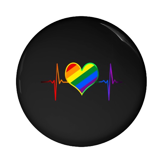 Pride Heart Beat Pride LGBT Community Pride Gifts Pin Buttons