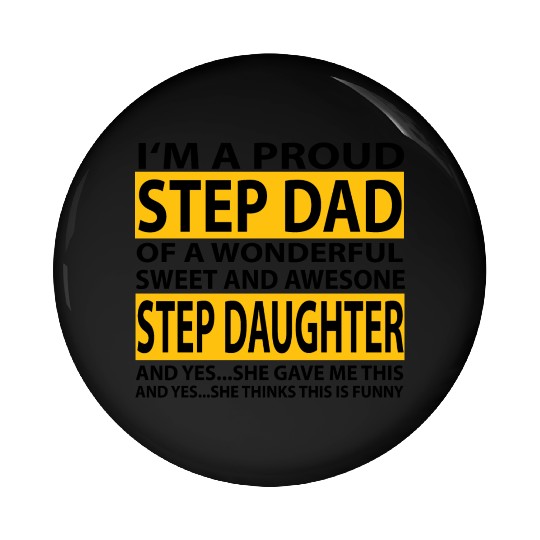Funny Step Dad Pin Buttons Fathers Day Gift Step