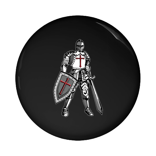 Knights Templar Crusader Cross Armor Pin Buttons