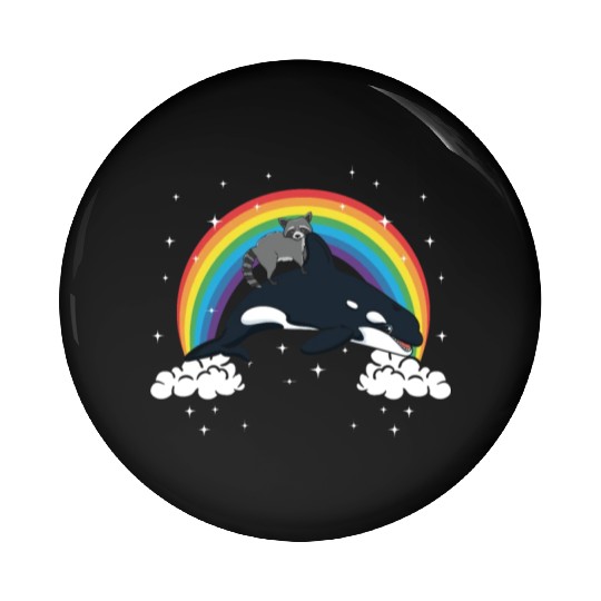 Raccoon Trash Panda Funny Orca Killer Whale Gift Pin Buttons