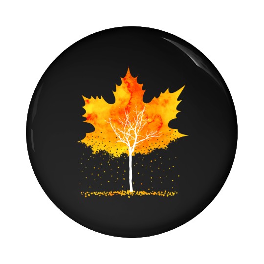 Maple Leaf Autumn Orange Fall Leaves Pin Buttons
