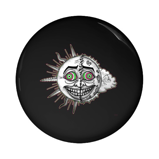 Trippy acid Sun Pin Buttons