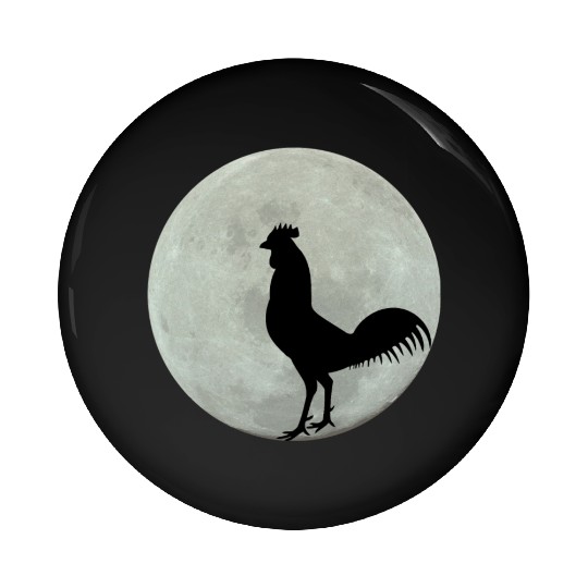 Chicken Full Moon Pin Buttons