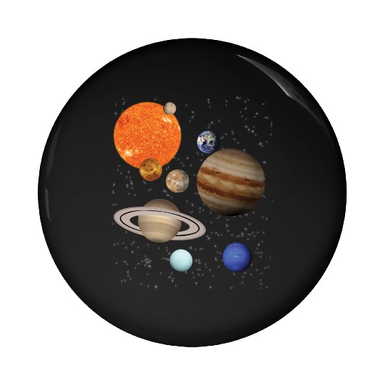 realistic Solar System planet Outer Space Explorer Pin Buttons